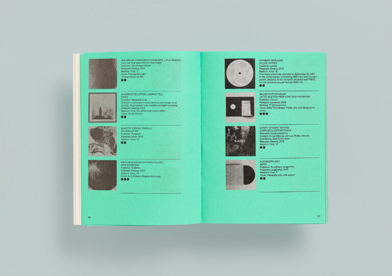 <em>A-Sides, A Cosmology of Audio Editions by Artists around the Arc lémanique Region</em>, book, 224 pages, HEAD–Genève, Clinamen