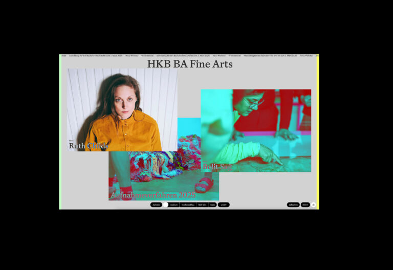 HKB – Bern Academy of the Arts, BA Fine Arts, website, www.hkb-finearts.ch, 2024